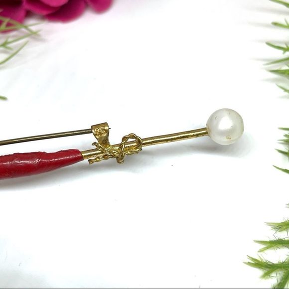 ⚜️Antique Rolled Leather Closed Umbrella Pin - Picture 6 of 7